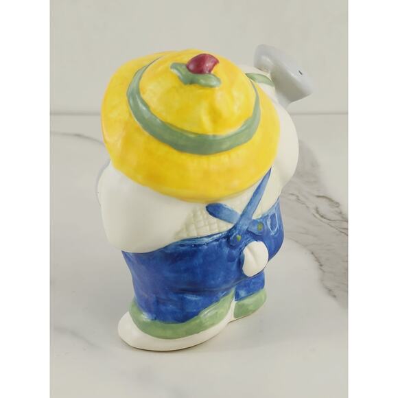 Pottery Rabbit Bunny Gardener Easter Salt Shaker 5 1/4" TIC USA Ceramic Vintage - Picture 12 of 16